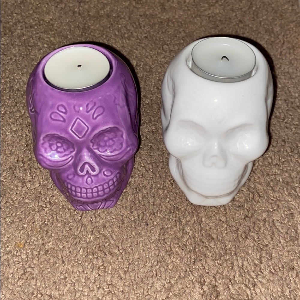 Skull tea light candle holders